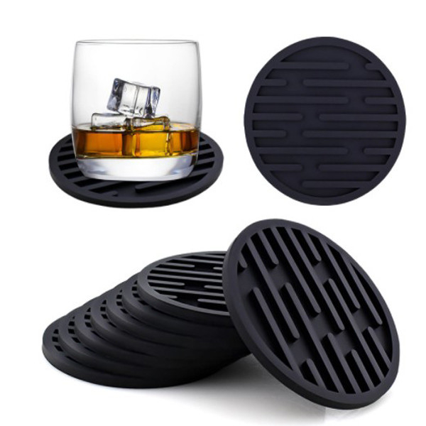 Zwart Rubber van de de Onderleggers voor glazenkop van de Siliconedrank de Mokbier van Mat For Car Bar Coffee