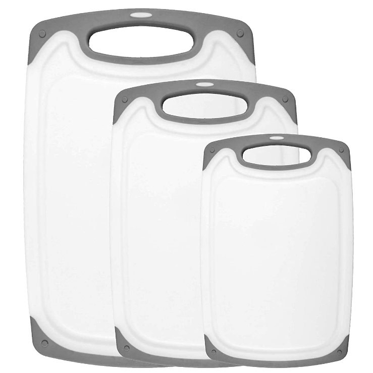 Van de de Keuken Scherpe Raad van BPA de Vrije Plastic Hakkende Handvatten 676g van Juice Grooves With Easy Grip