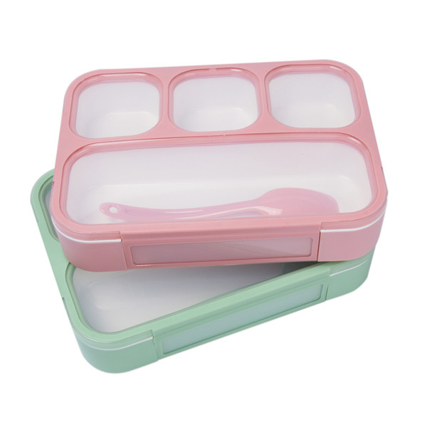 4 Student Lunch Box Eco Vriendschappelijk Bento Box With Spoon van de compartimentenpp de Plastic School